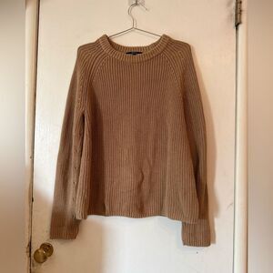 Quince Ribbed Camel Crewneck Sweater